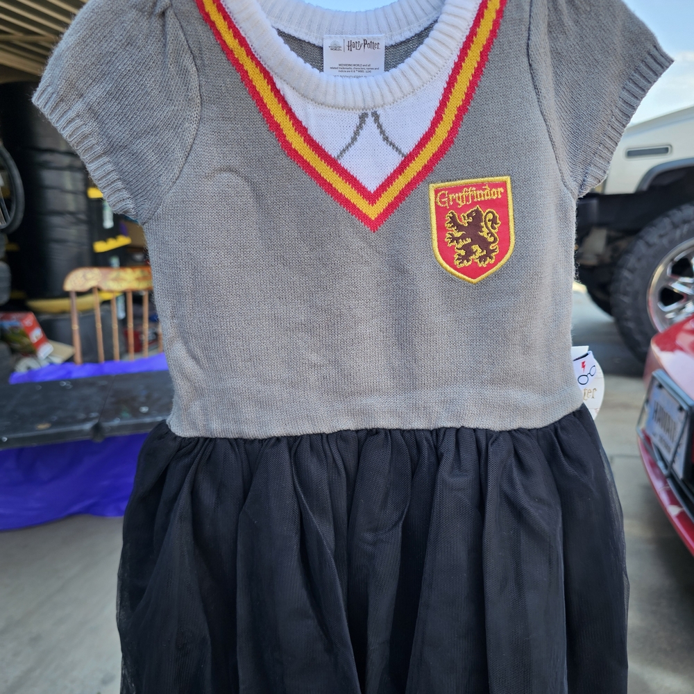 Harry Potter Gryffindor Kids Casual Dress - Gray and Black